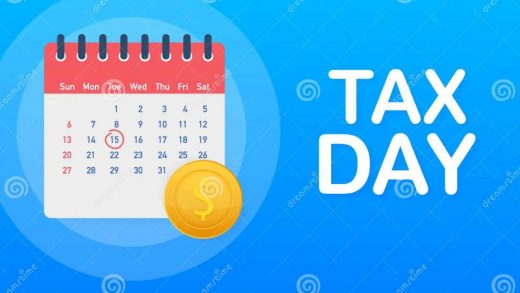 Tax Day Reminder Concept Calendar Design Template. Tax Deadline